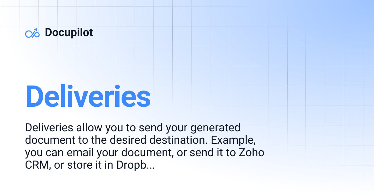 Deliveries | Docupilot
